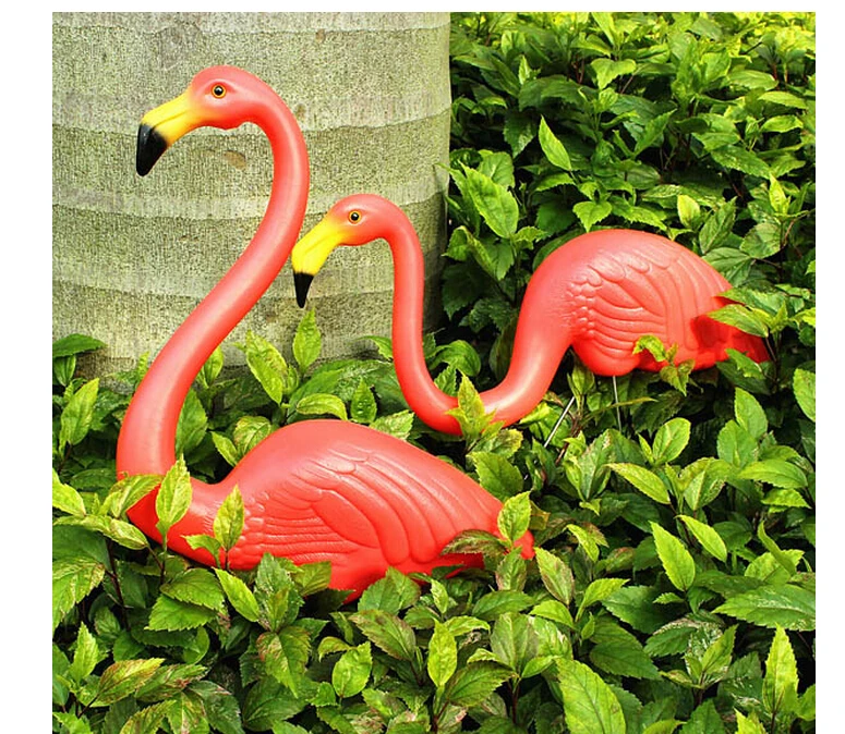 EXPRESS 2pcs/Set Garden Decoration Artificial Red Flamingos Courtyard