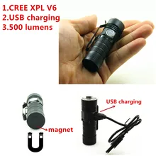USB Перезаряжаемый 500 люмен 16340 фонарик CREE XPL V6 Мини светодиодный фонарь освещение
