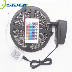 OSIDEN светодиодные полосы черного PCB RGB подсветкой 5050 5 м 60 светодиодов/м Светодиодная лента Водонепроницаемый диода ленты 24Key ИК-пульт 3A