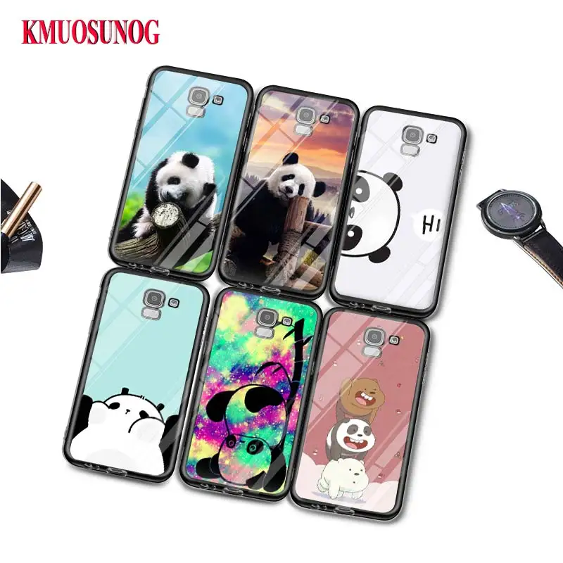 

Black Silicone Case Panda Bear Cat bearcat for Samsung Galaxy j8 j7 j6 j5 j4 j3 Plus Prime 2018 2017 2016 Phone Bag Cover