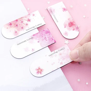 

Pink Flower Beautiful cherry blossom magnetic force bookmark material escolar magnetic bookmarks for book stationery