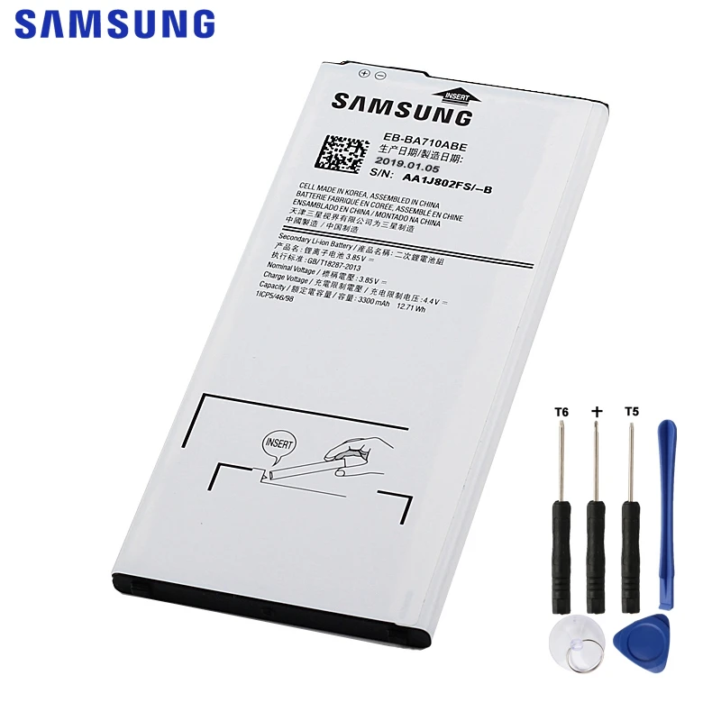 Samsung сменный аккумулятор EB-BA710ABE для samsung GALAXY A7 A7100 A7109 A710 A710F аутентичный аккумулятор 3300 мАч