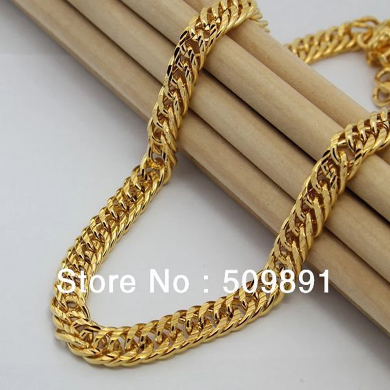 NEC1539 Latest Fashion 10mm Thick Gold Chains Necklace Jewelry Men 24k