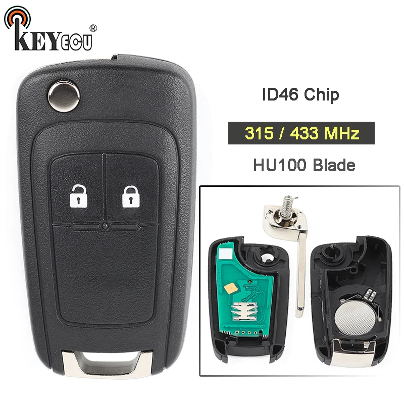 Telecomando Auto Non Tagliato 3 Pulsanti 433MHz Con Chip ID46 Per Chevrolet Cruze 2010-2015
