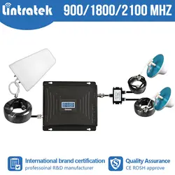 Lintratek 2G 3g 4G GSM WCDMA UMTS DCS LTE 900 1800 2100 MHz Triband Сотовая связь сигнала усилитель повторитель усилитель + 2 антенн набор #9