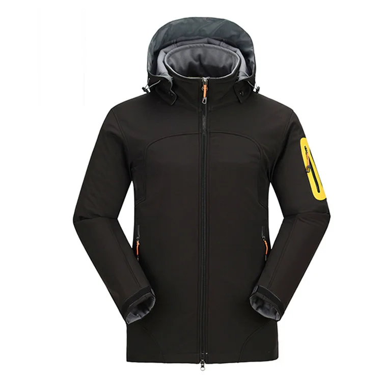 Grizzilla уличная мягкая оболочка куртка мужская походная куртка водонепроницаемая ветрозащитная термальная куртка для походов кемпинга толстое теплое пальто - Цвет: Черный