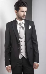 (Chaqueta + Chaleco + Pantalón) Traje de Hombre Blanco con Mantón Negro Solapa Novio Esmoquin Hombres Boda Chaqueta Último Abrigo Pantalón Diseños (Chaqueta + Chaleco + Pantalón) Traje de Hombre Blanco con Mantón Negro Solapa Novio Esmoquin Hombres Boda Chaqueta Último Abrigo Pantalón Diseños