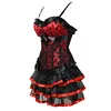 Burlesque Corset Dresses Bustier Skirt Tutu Set Lace Up Gothic Victorian Corset with Straps Lolita Vintage Coaplay Costume Red ► Photo 3/6