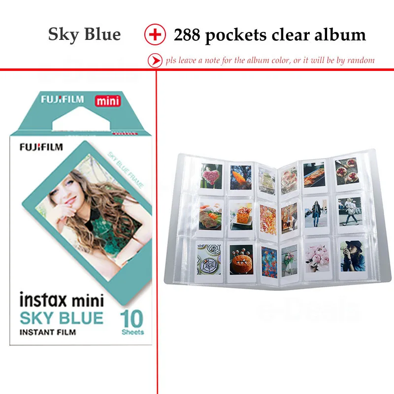 Fujifilm Instax Mini Film Blue 10 листов для 9 8 + 7s 70 90 25 мгновенная полировка камера смартфон