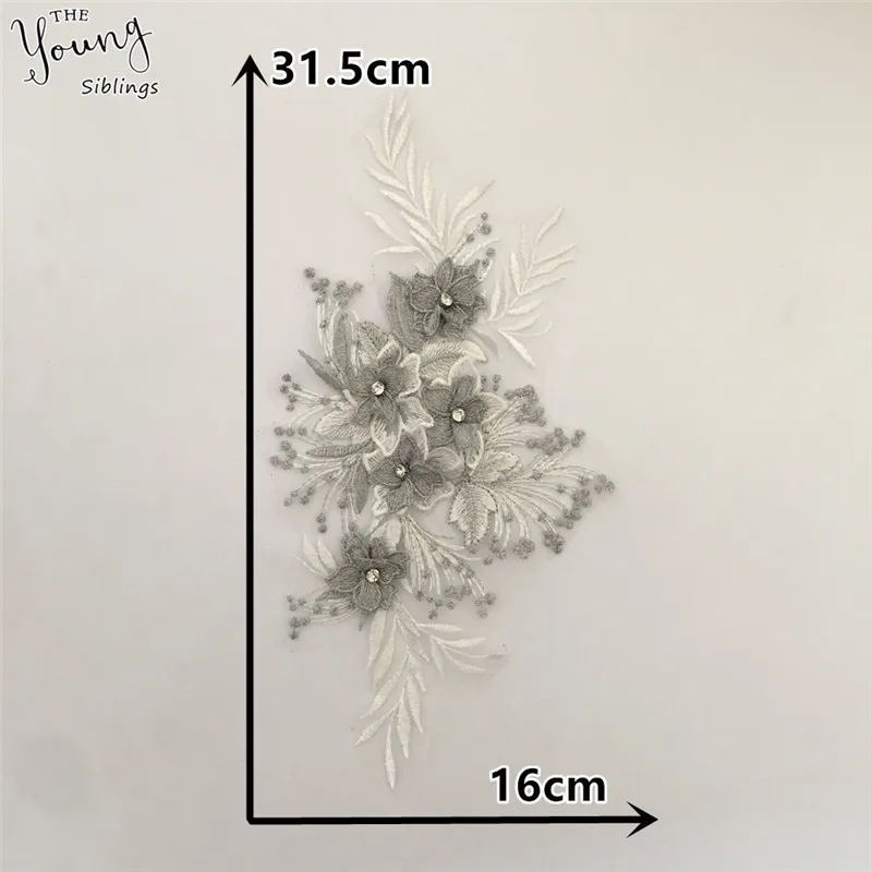 Новое поступление 3D цветы вышивка аппликация кружевной воротник по линии выреза DIY Стразы отделка швейная ткань аксессуары для одежды Скрапбукинг