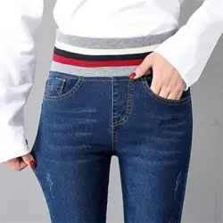 2019 новые джинсы женская одежда осенние и зимние джинсы брюки с высокой талией эластичные брюки-карандаш
