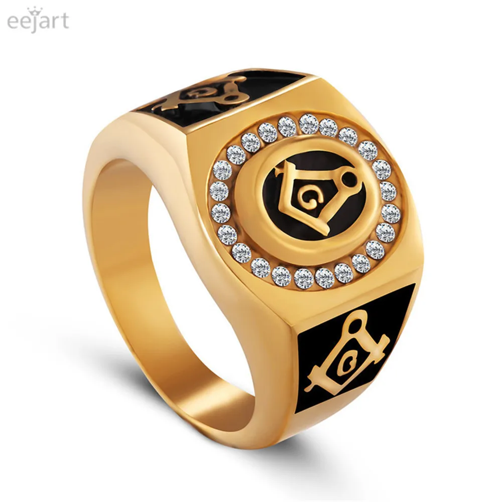 

Stainless Steel Freemason Ring Wholesale Ring Men Gold Masonic Ring