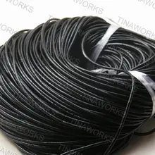 100 м черный шнурок для подвески из натуральной кожи/веревка без застежки 3,0 мм