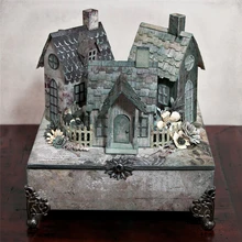 

Julyarts 4Pcs Model Architecture DIY Metal Cutting Stencil Dies Decoration Dies Metal Cutting Dies for Scrapbooking Craft Dies