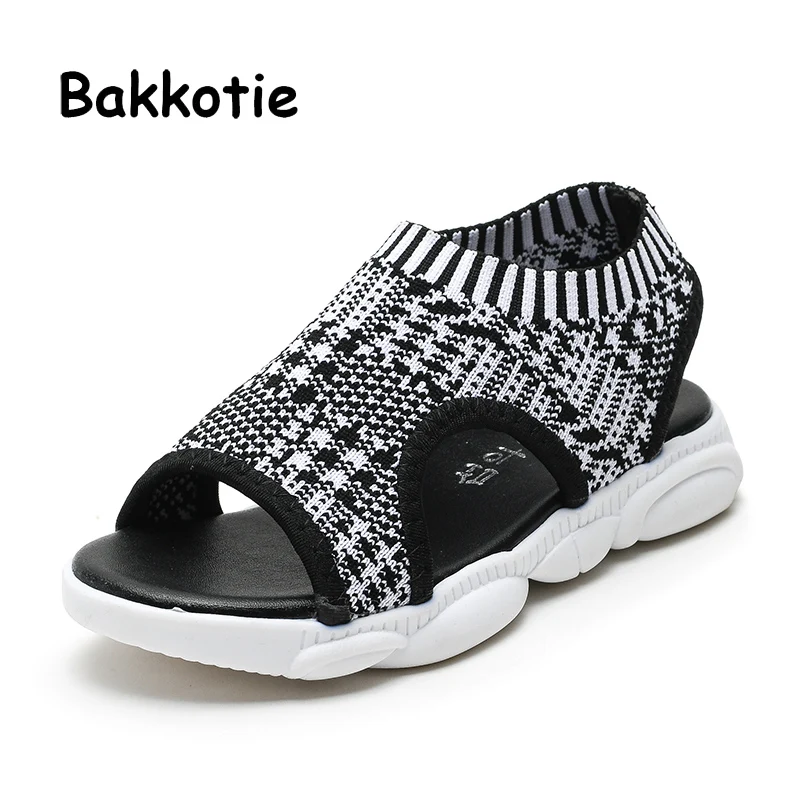 

Bakkotie New Boys Summer Fashion Black Beach Sandals Baby Girls Soft Sports Breathable Sandals Kids Toddlers Causal Shoes