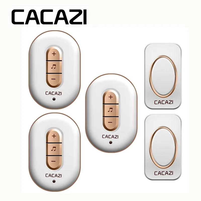 

CACAZI Wireless Waterproof Doorbell Smart LED Sensor US EU UK Plug 280m Remote Battery Button Household Call Ring Bell 48 Songs