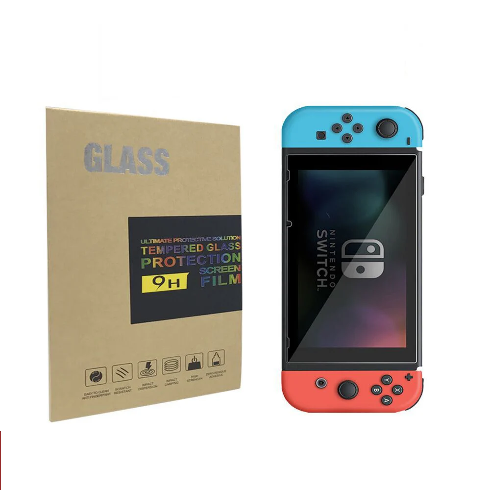 

10sets/lot 9H Hardness Premium Ultimate Protection Tempered Glass for Nintendo Nintend Switch NS HD Screen Protector Screen Film