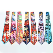 100*5 см Для женщин тонкие шали Шелковый шифон длинный тонкий перо лента с рисунком ремень Узкий Тонкий шеи галстук YG206