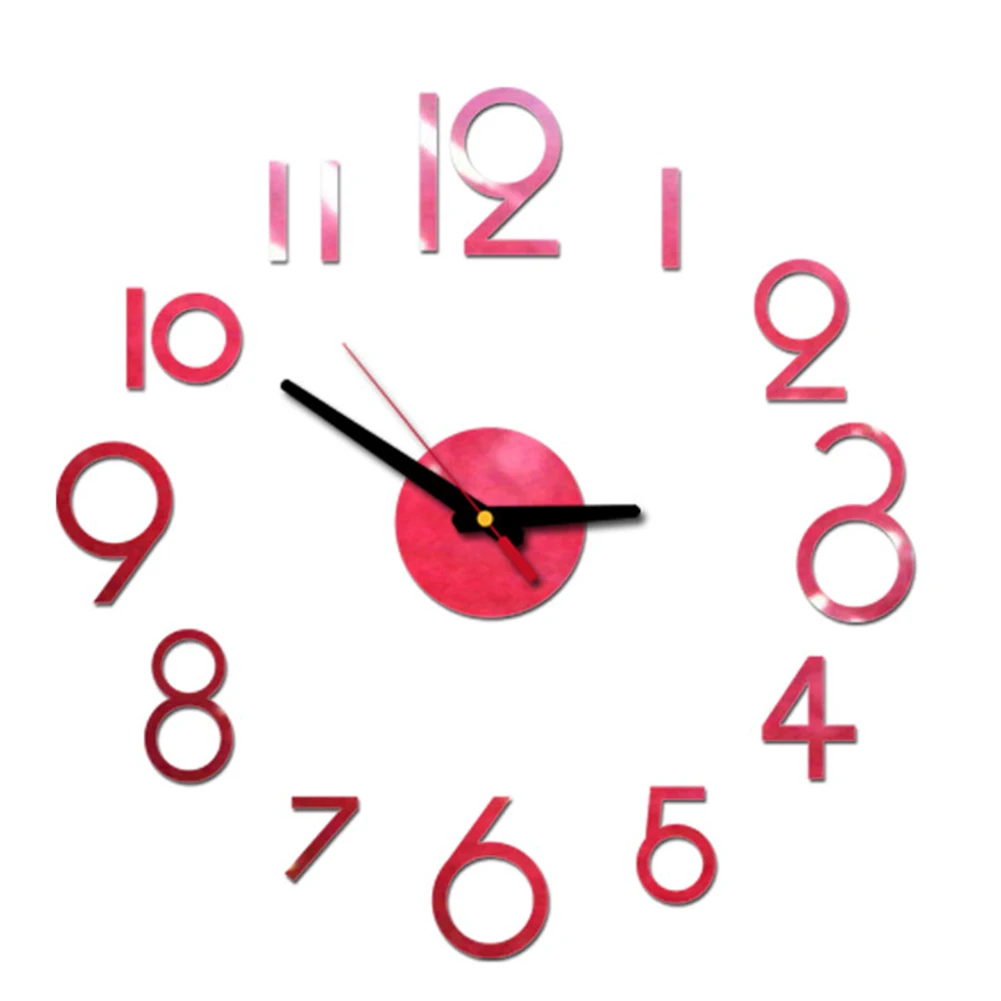 

Simple Full Digital Convenient Battery Operated For Home Wall Clock Silent Acrylic Mirror Gifts Large Modern Bedroom DIY