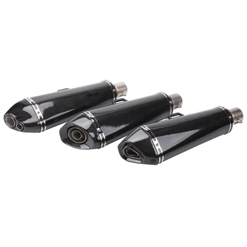 

TKOSM Universal Motorcycle Modified Scooter 470MM Real Carbon Fiber Exhaust Muffle Pipe Fit for Most Motorcycle ATV Nice Sound