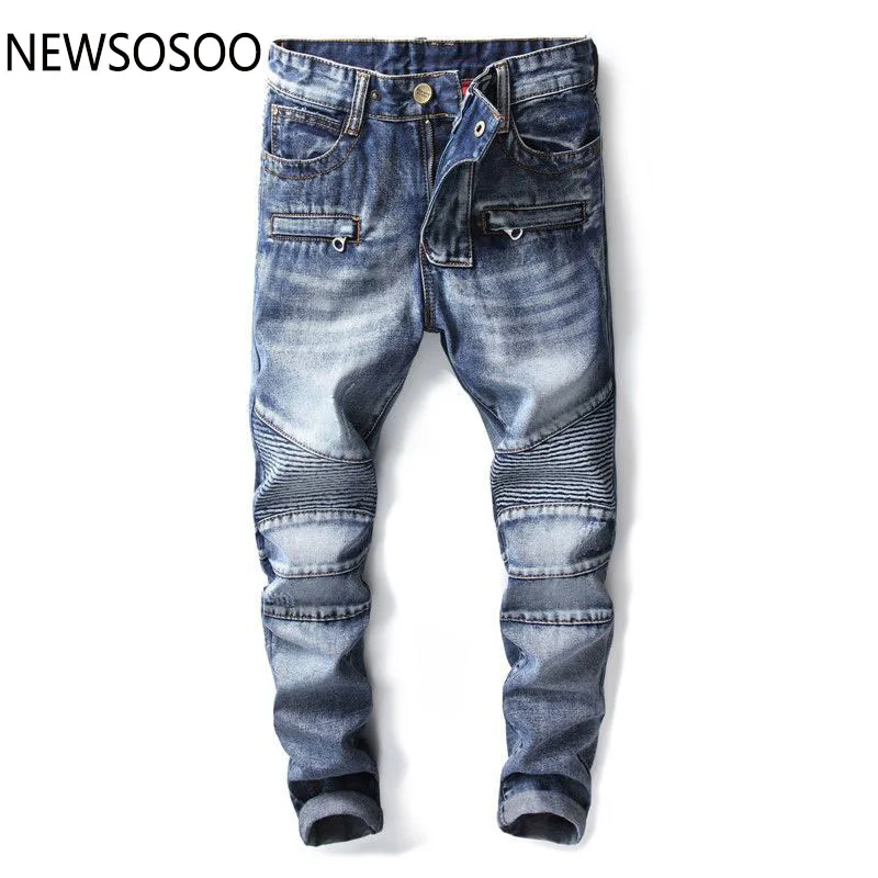В европейском и американском стиле модные брендовые Дизайнерские мужские джинсы Роскошные Для мужчин; облегающие джинсовые брюки прямые