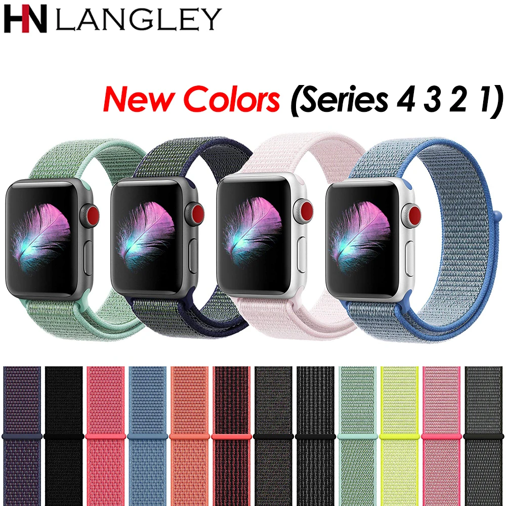 

Colorful Nylon Watch Band For Apple Watch Series 4 3 2 1 Soft Nylon Sport Loop Straps For Apple Watch 38 mm 42 mm 40 mm 44 mm