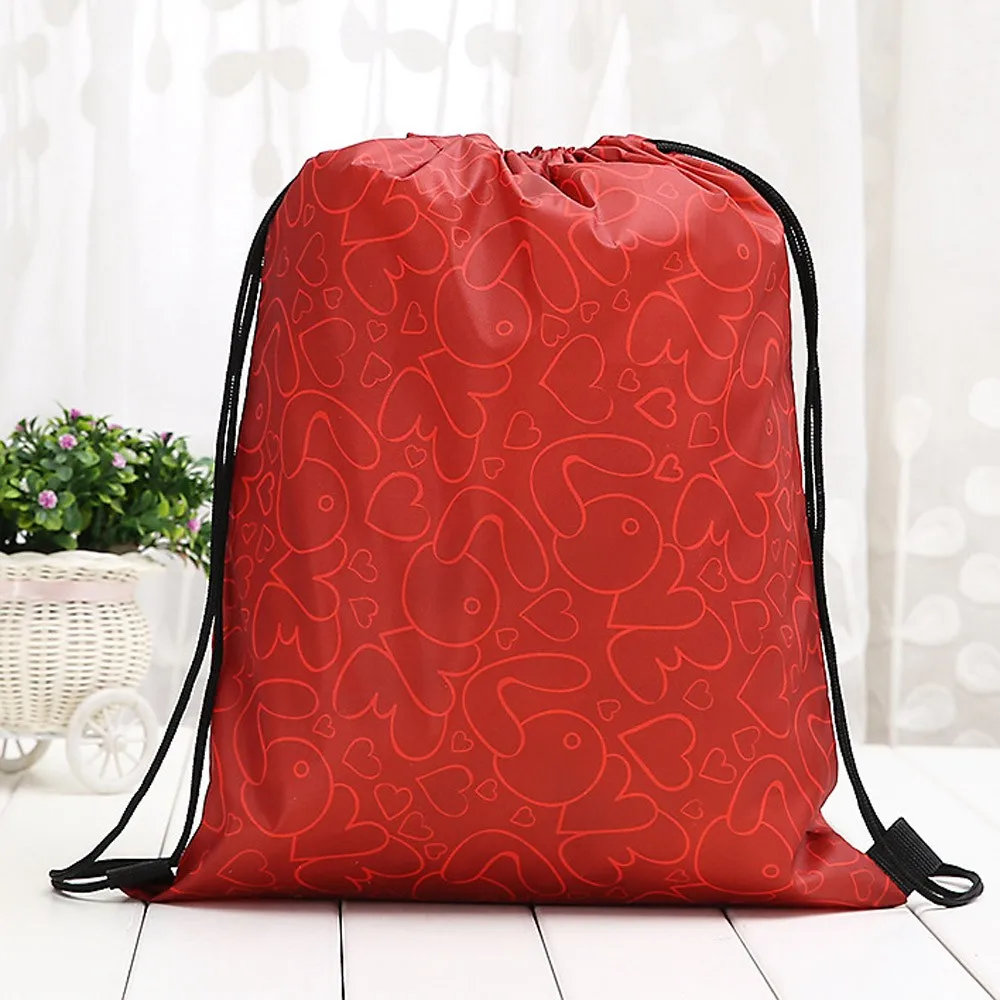 Unisex Foldable Cotton Backpack Storage Bundle Rope Valentine's Day Bag Drawstring Grocery Shopping Bags Hot Sale Case Pouch#