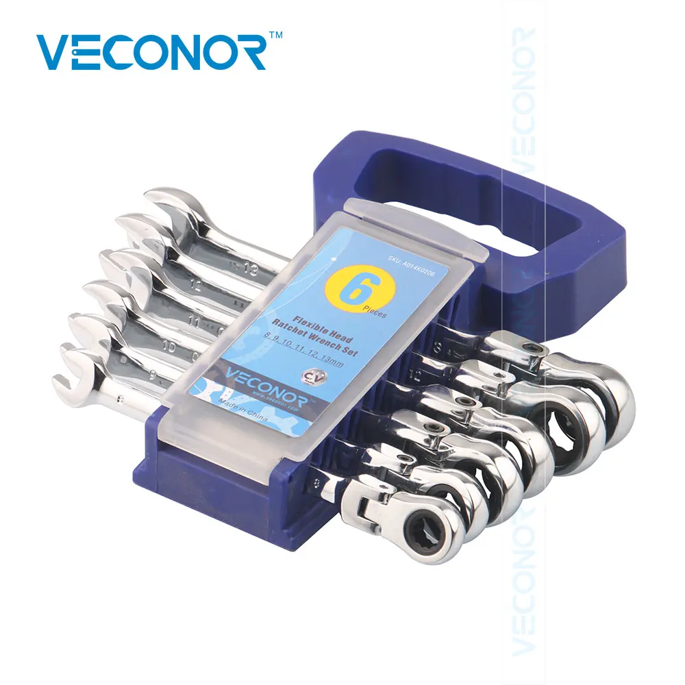 Набор гаечных ключей с храповым механизмом 8 13 мм 6 шт. 72T|wrench set|ratchet combination wrenches