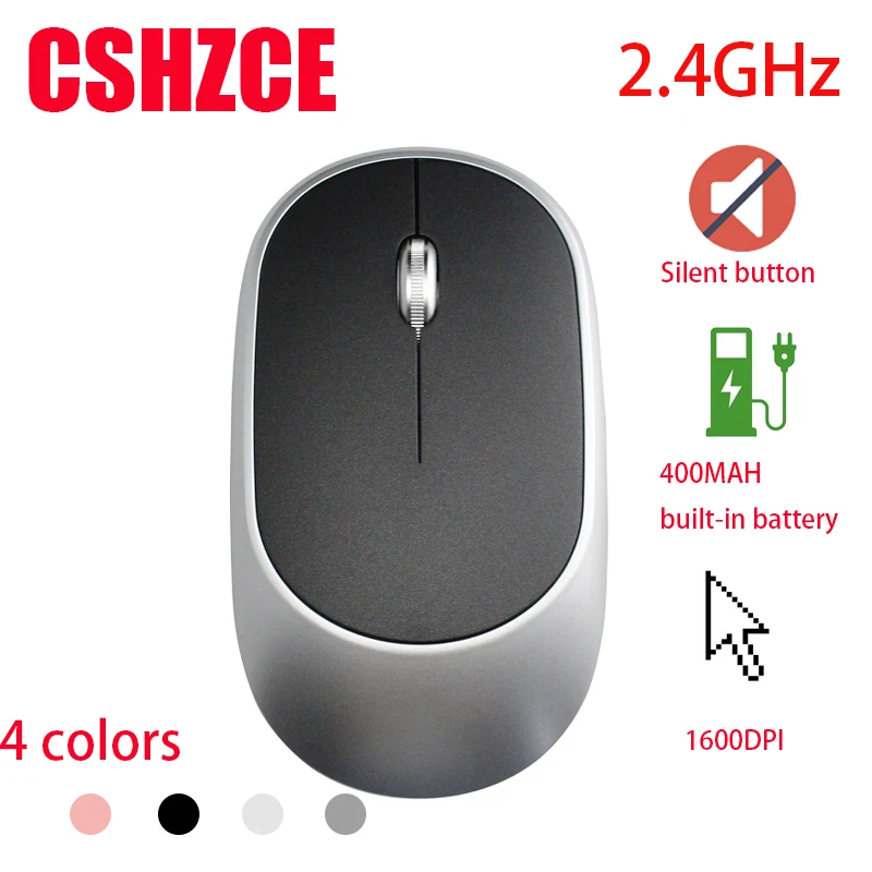 Wireless Mouse Portable Computer Mouse Silent PC Mause Rechargeable Ergonomic Mouse 2.4Ghz USB Optical Mice For Laptop PC