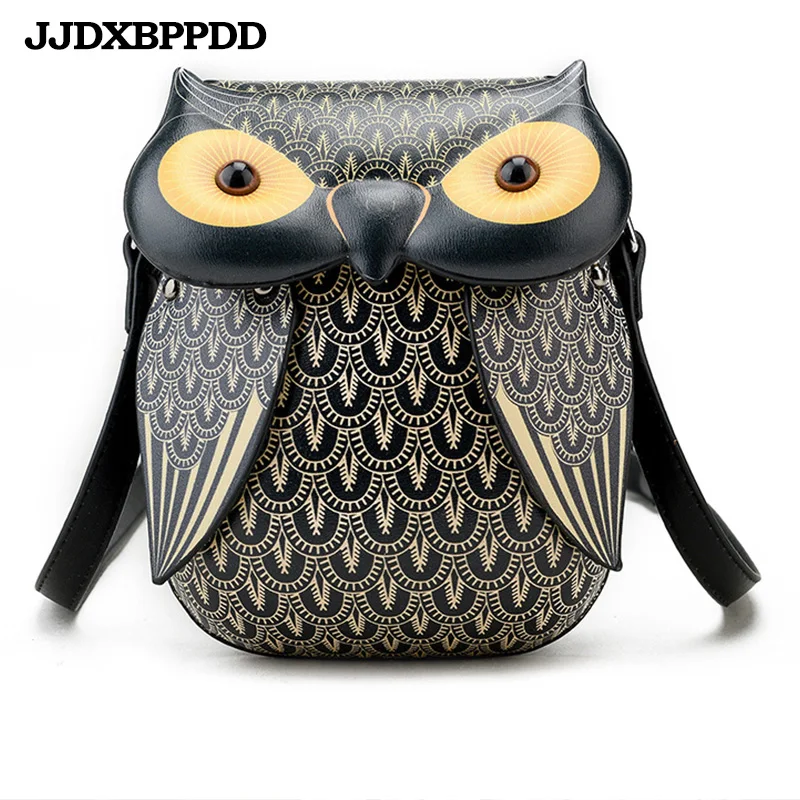 

JJDXBPPDD New Luxury Women Leather Owl Shoulder Bag Ladies Handbags Quality Messenger Bags Female Small Flap Tote Crossbody Bag