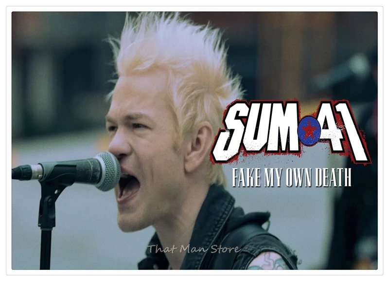 Sum 41 плакат Рок-н-ролл белый крафт-бумага плакат декоративный Рисунок для бара ядро студенческого общежития подарок