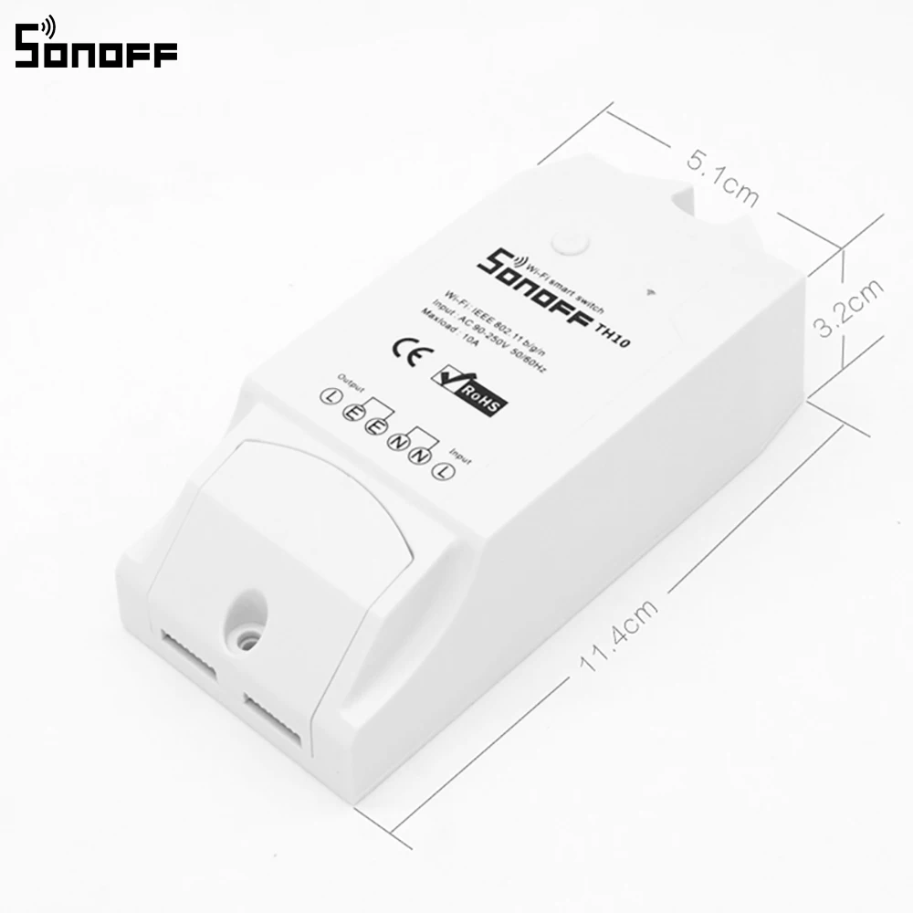 Sonoff TH10 10A Wifi умный переключатель модуль беспроводной Alexa вспомогательный датчик