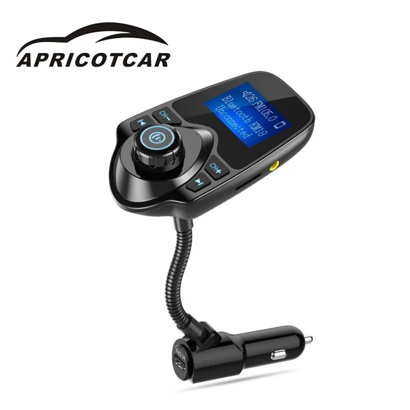 APRICOTCAR автомобильное зарядное устройство Поддержка Micro SD карты 4G-32G Bluetooth автомобильный комплект для громкой связи fm-передатчик MP3 музыкальный плеер 5 в 2.1A USB