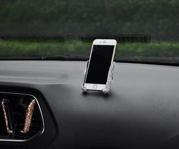 

Phone Clamping Holder for car with Crystal decoration Practical Decoration of Automobile