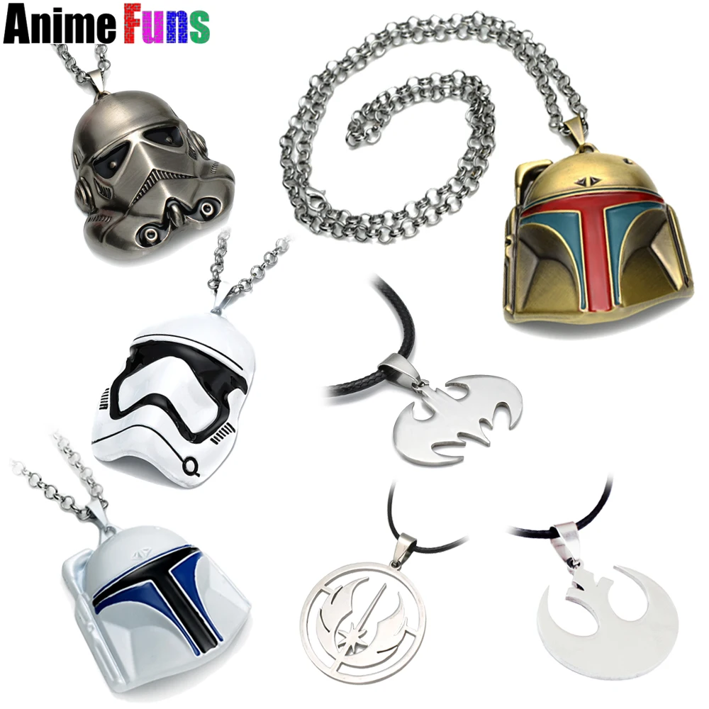 

11 types Star Wars Galactic Empire Galactic Republic Rebel Alliance Logo Stormtrooper Darth Vader White Knight Helmet Necklace