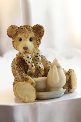 Новое поступление, силиконовая форма, милый медведь(пять стилей), форма для мыла, формы для свечей, украшение торта, сахарная форма, украшения на год - Цвет: Tea bear