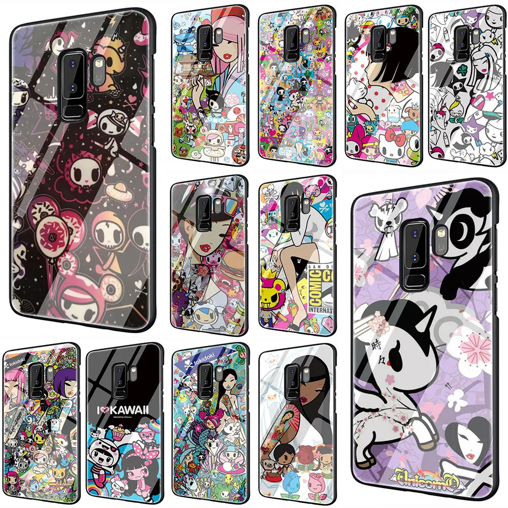 

Japan Tokidoki Japanese Newly Arrived Cell Tempered Glass Phone Cover Case For Galaxy S7 edge S8 9 10 Plus Note 8 9 10 A40 50 60 70