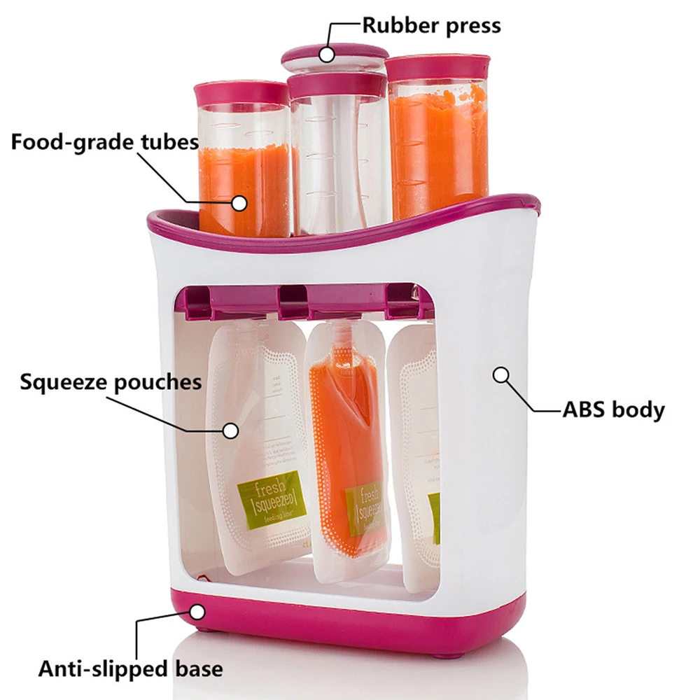 Squeeze Food Station Homemade Child Food Dispenser Bags Baby Food Maker