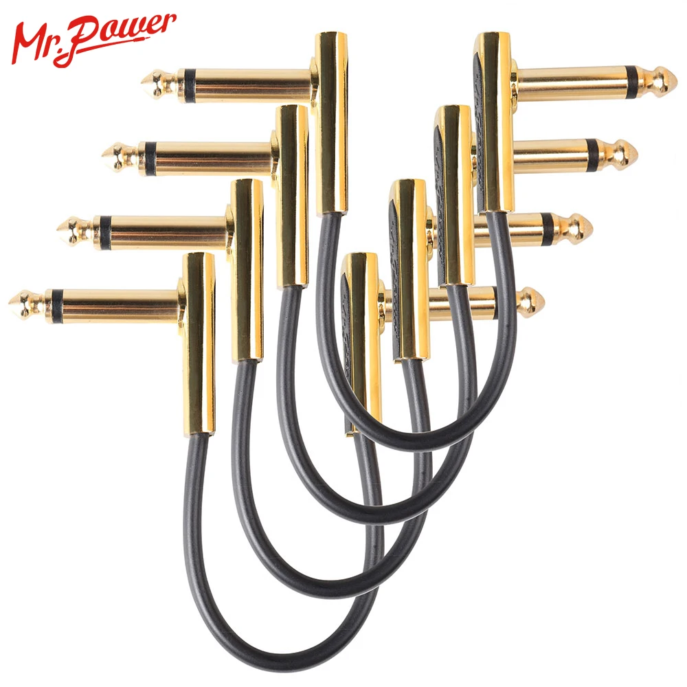 

Mr.power Instrument Patch Cable Flat Patch Cable Right Angle Gold Plated Guitar High anti-interference (4pcs/6pcs Optional)