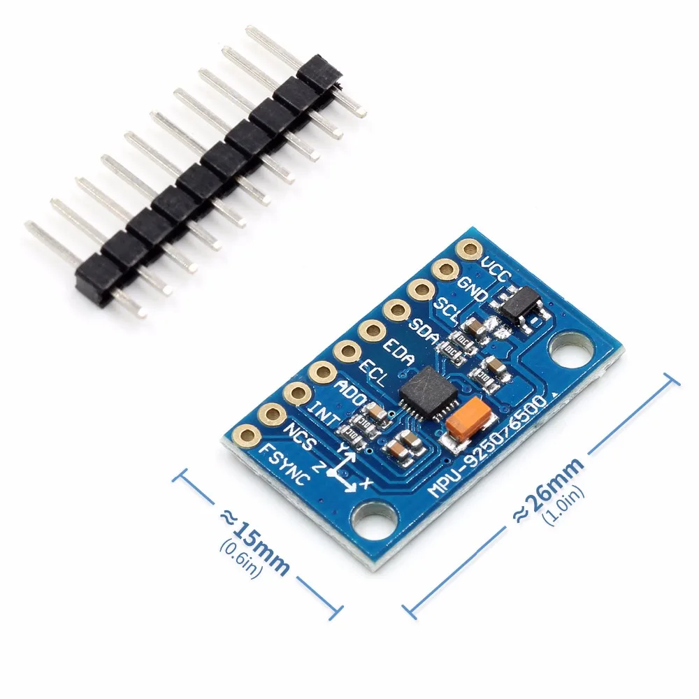 1 комплект IIC/iec MPU-9255 MPU9255 трехосевой гироскоп+ акселератор+ магнитометр Модуль датчика GY-9255 3-5 В мощность