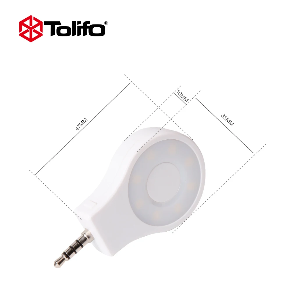 Tolifo HF0801 белый цвет селфи кольцо свет перезаряжаемые карманный прожектор для iPhone