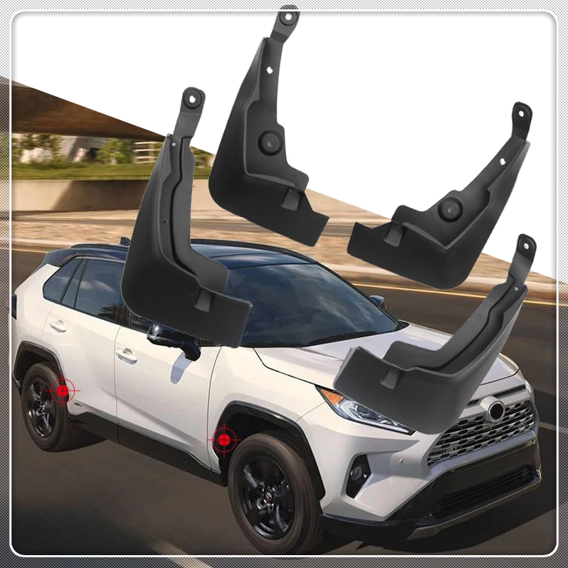 For Toyota RAV4 Car Styling Front&Rear Mudflaps Splash Guards MudGuards Mud Flap 4pcs Plastic Black Auto Accessories