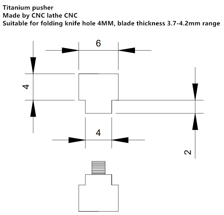 Толкатель из титанового сплава, складной нож, кнопка ножа, титановый сплав, ЧПУ, производство гвоздей, инструмент для открытия и закрытия, винты