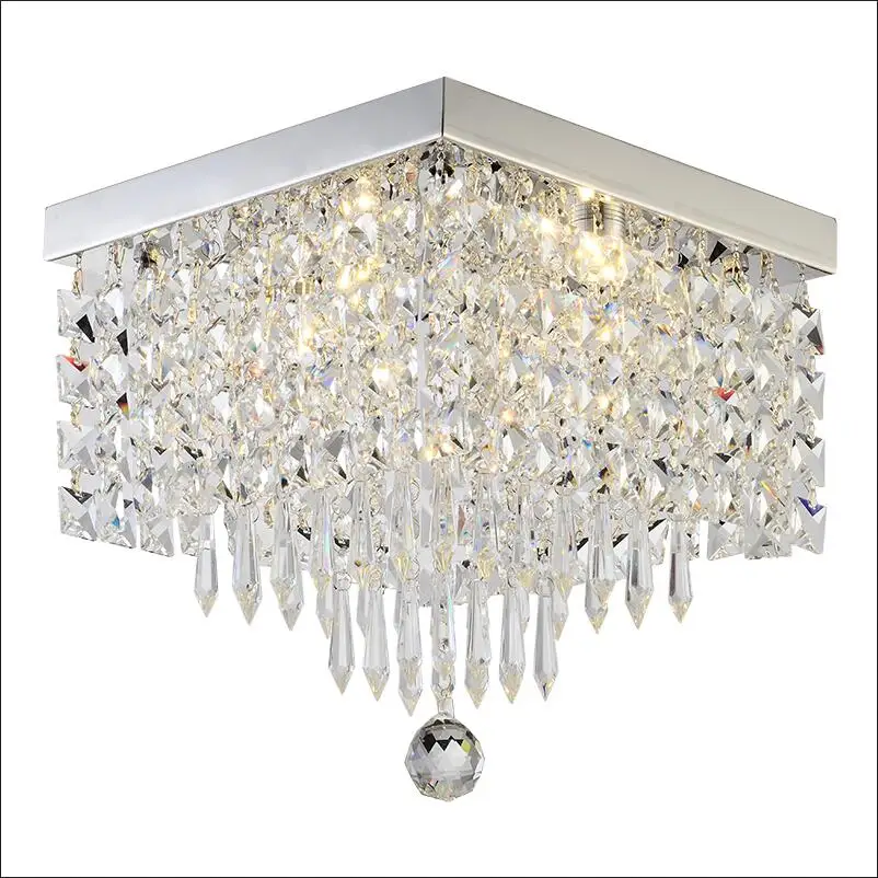 Lustres de Cristal Conduziu a Iluminação Lustre para Sala Lâmpada do Teto Moderna Quadrado Lâmpadas Estar Cristal Luminária Led 3 China chandeliers ceiling Suppliers