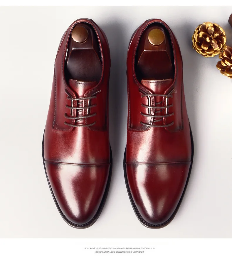 ZGZJYWM/Новые дышащие классические деловые туфли на шнуровке с острым носком; цвет черный, красный; свадебные туфли-оксфорды из натуральной кожи