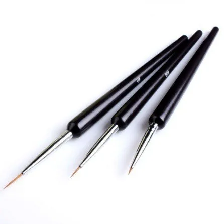 Кисти для нейл-арта-Профессиональные кисти для нейл-арта-соболь дизайн ногтей, ручка с кисточкой, Detailer, Liner* набор из 3