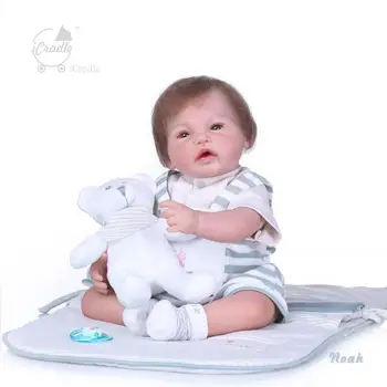

22'reborn Silicone Lifelike Baby Doll 55cm Real touch Play baby doll Vinyl Newborn Boutique sleeping toddler birthday gift doll