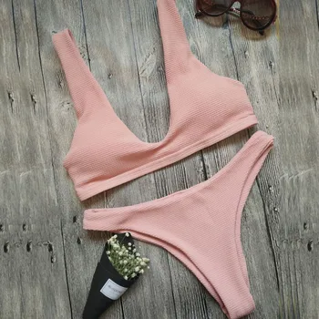 

Sexy Bikini Bra Brief Sets Women Swimsuit Push Up Swimwear Solid Bikini Set Beach Bathing Suit Bra Brief Sets
