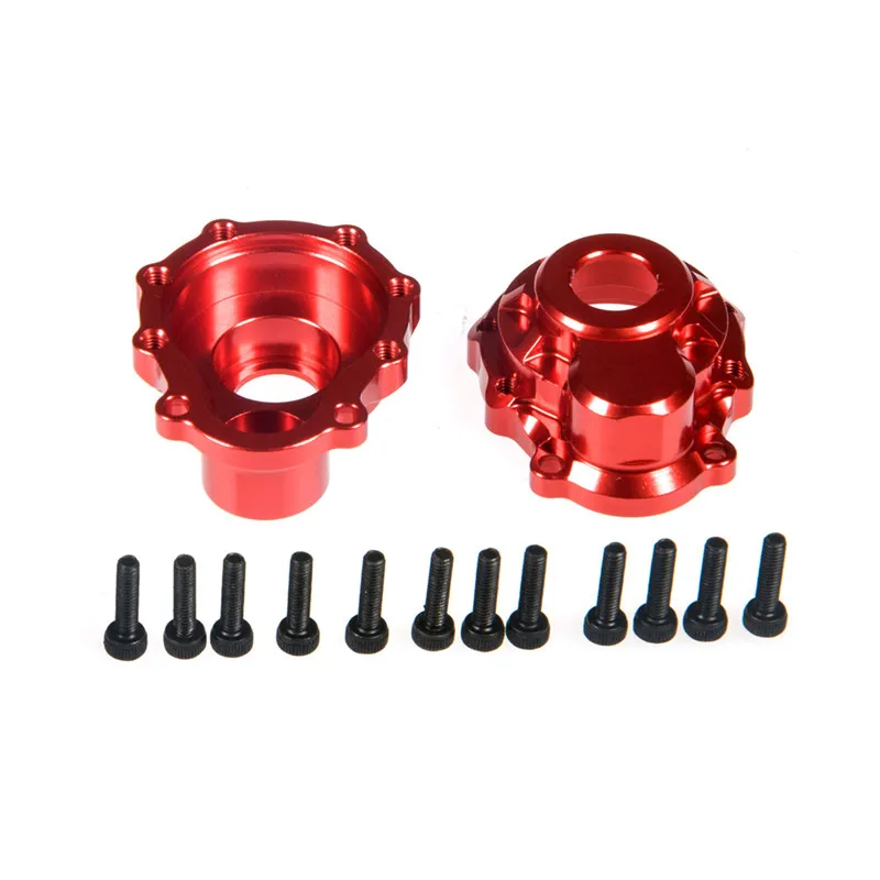 

1 Pair Red Upgrade Metal Alloy Front/Rear Wheel Hub Case Cup Cover Shell Housing for Traxxas Trx-4 trx4 1/10 RC Car