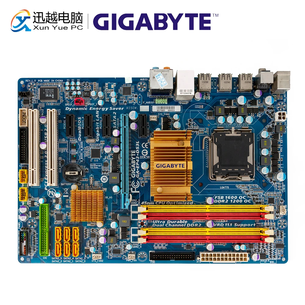 جيجابايت GA-EP43-S3L سطح اللوحة EP43-S3L P43 LGA 775 DDR2 16G SATA2 USB2.0 ATX